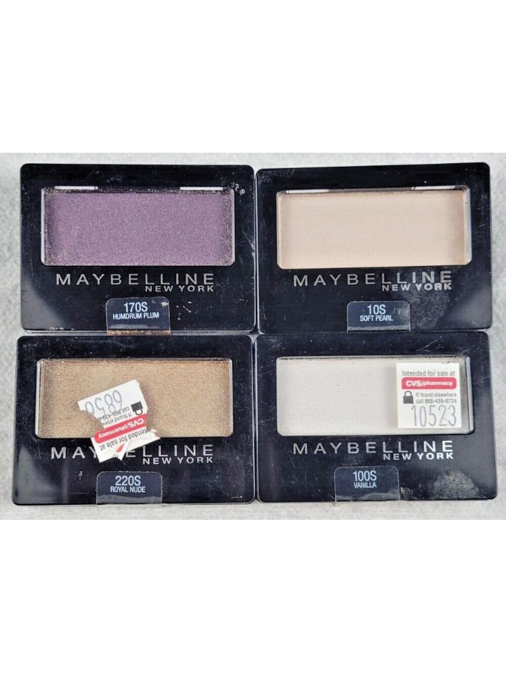 Maybelline Lot of 4 Expert Wear Eyeshadow in 10S, 100S, 170S & 220S